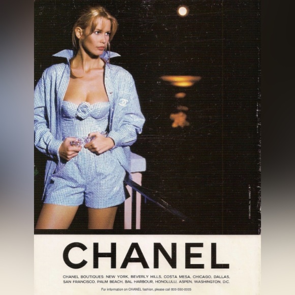 Rare Chanel Vintage Cruise 1995 Blue Gingham Bustier Shorts Camellia 95C Set - Picture 15 of 15